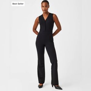SPANX Black Sleeveless V-Neck Jumpsuit